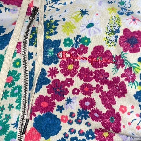 Champion Floral Print Campus Moisture Wick Athleisure Hoodie Zip Up Sport Jacket - Picture 7 of 13